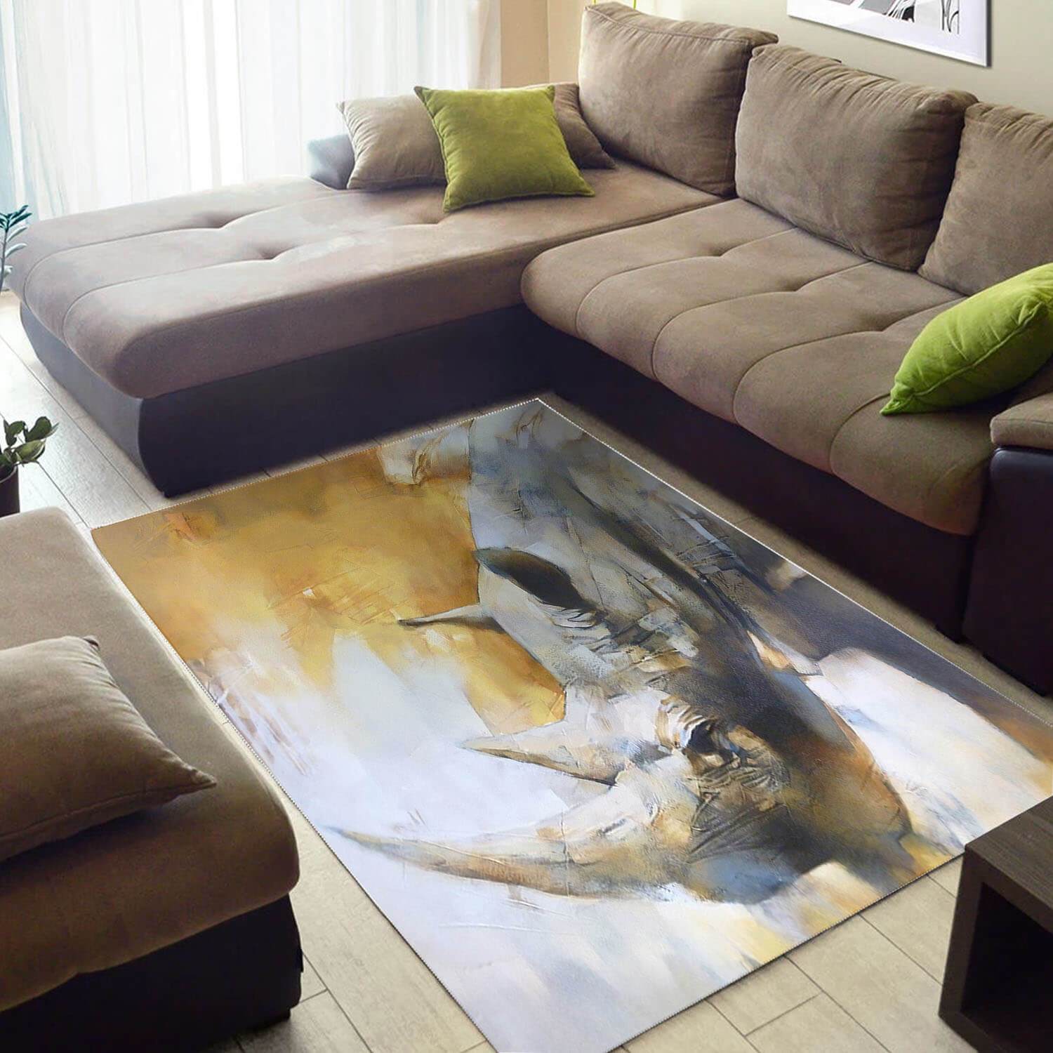 Wild Giant Rhino Rug