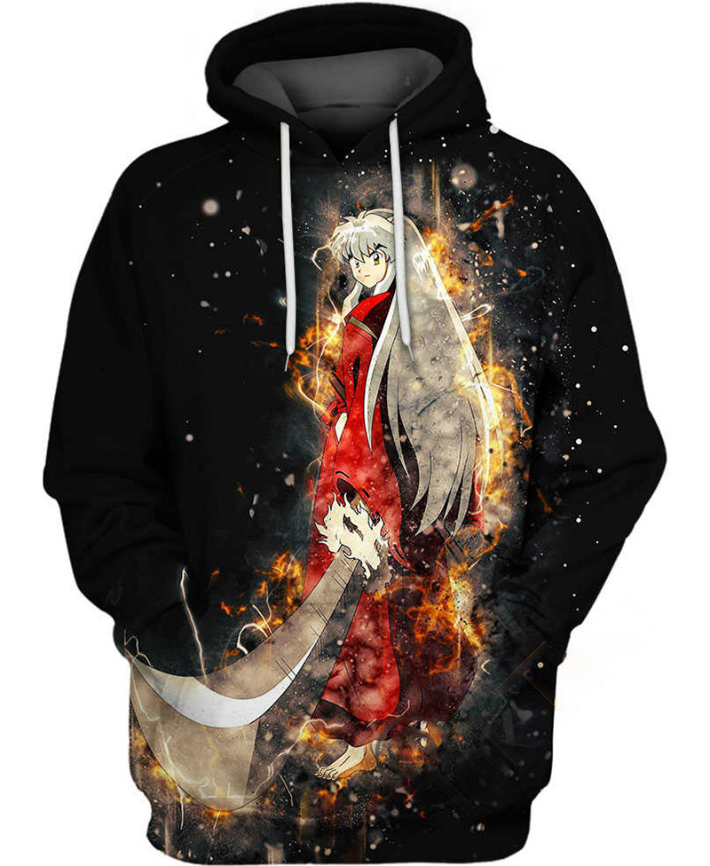 Inuyasha Burning Hoodie 3D