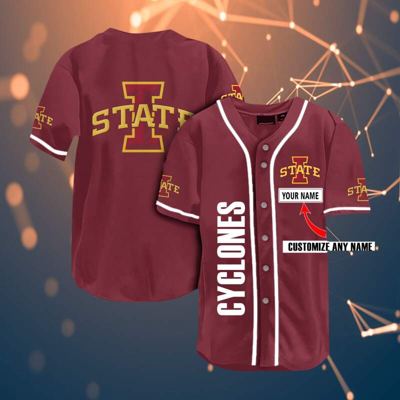 Iowa State Cyclones Personalized Name Ncaa Fans Team 3d Customization Gifts Baseball Jersey 4 Iowa State Cyclones Personalized Name Ncaa Fans Team 3d Customization Gifts Baseball Jersey