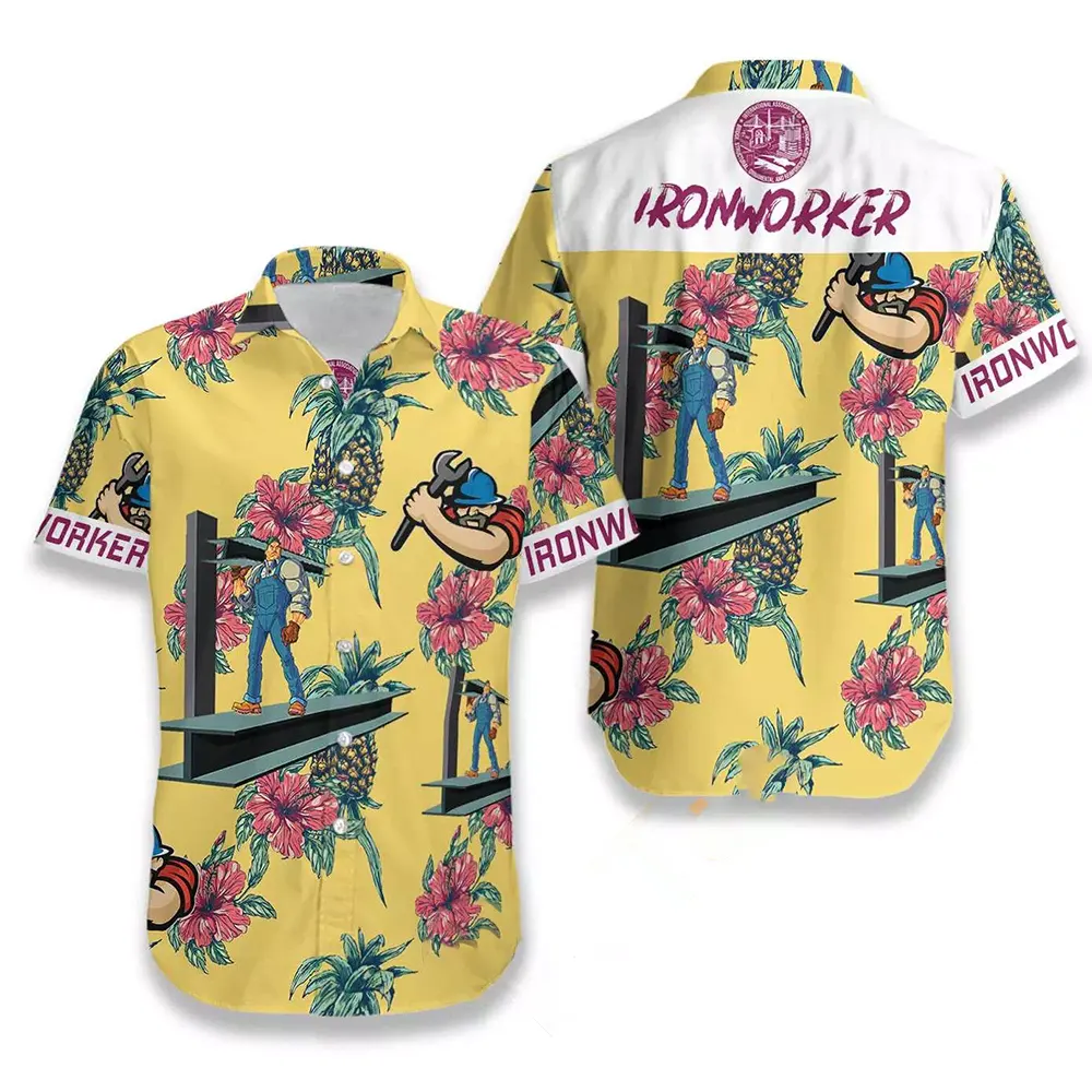 Ironworker Pineapple Seamless Pattern Hawaiian shirts
