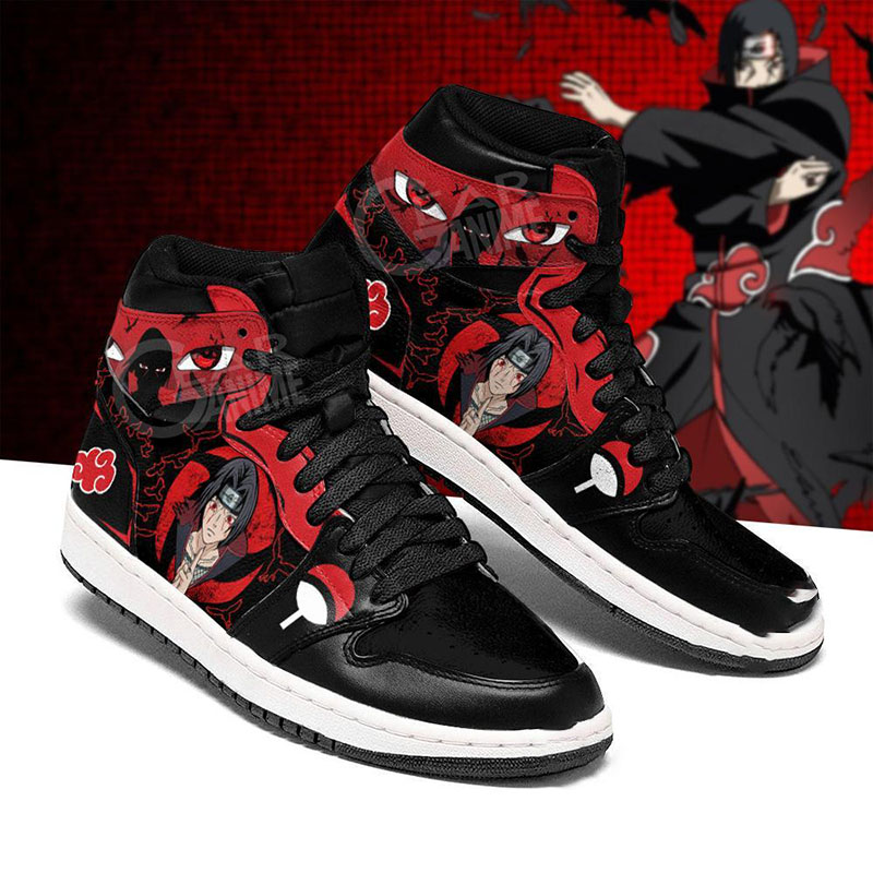 Itachi Jutsu Sneakers Akatsuki Naruto Anime Air Jordan Shoes