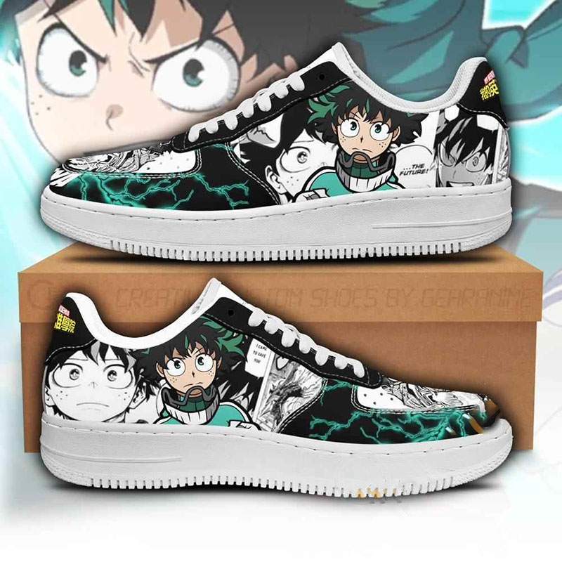 Izuku Midoriya Deku Custom My Hero Academia Anime Nike Air Force Shoes