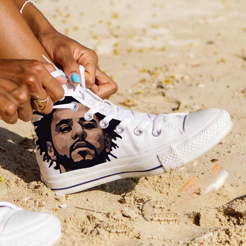 J Cole Custom Vintage Music High Top Shoes