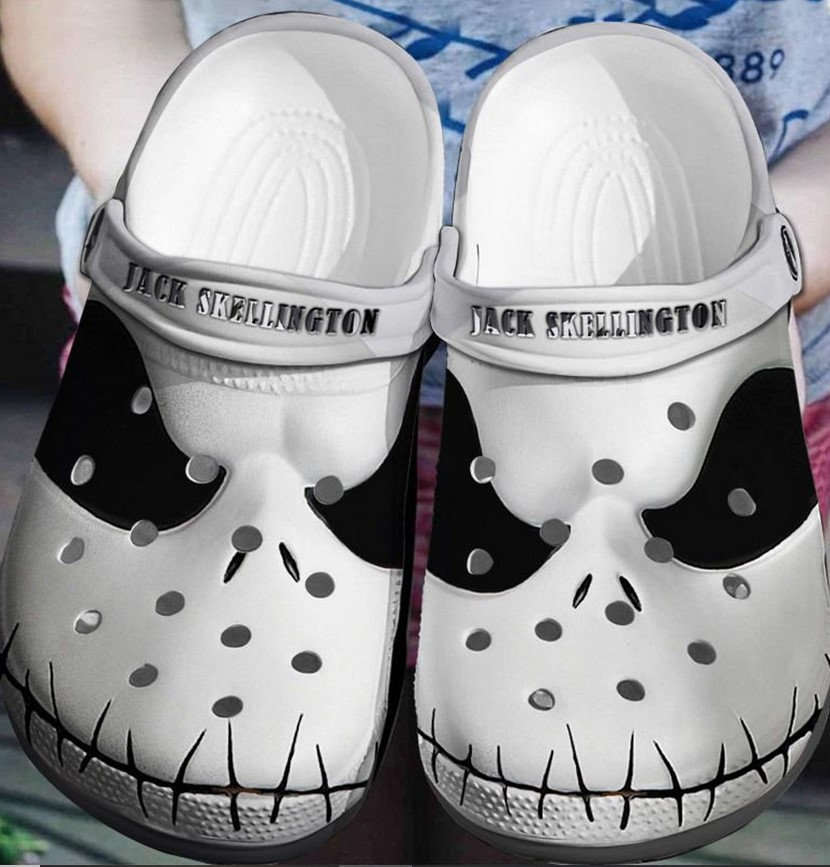 Unique Jack Skellington Face Crocs Clog Shoes