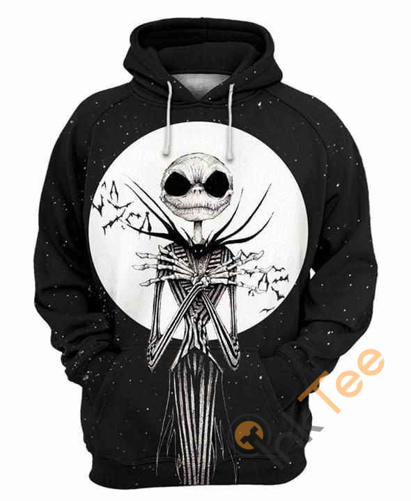 Jack Skellington Halloween Bat Moon Hoodie 3d