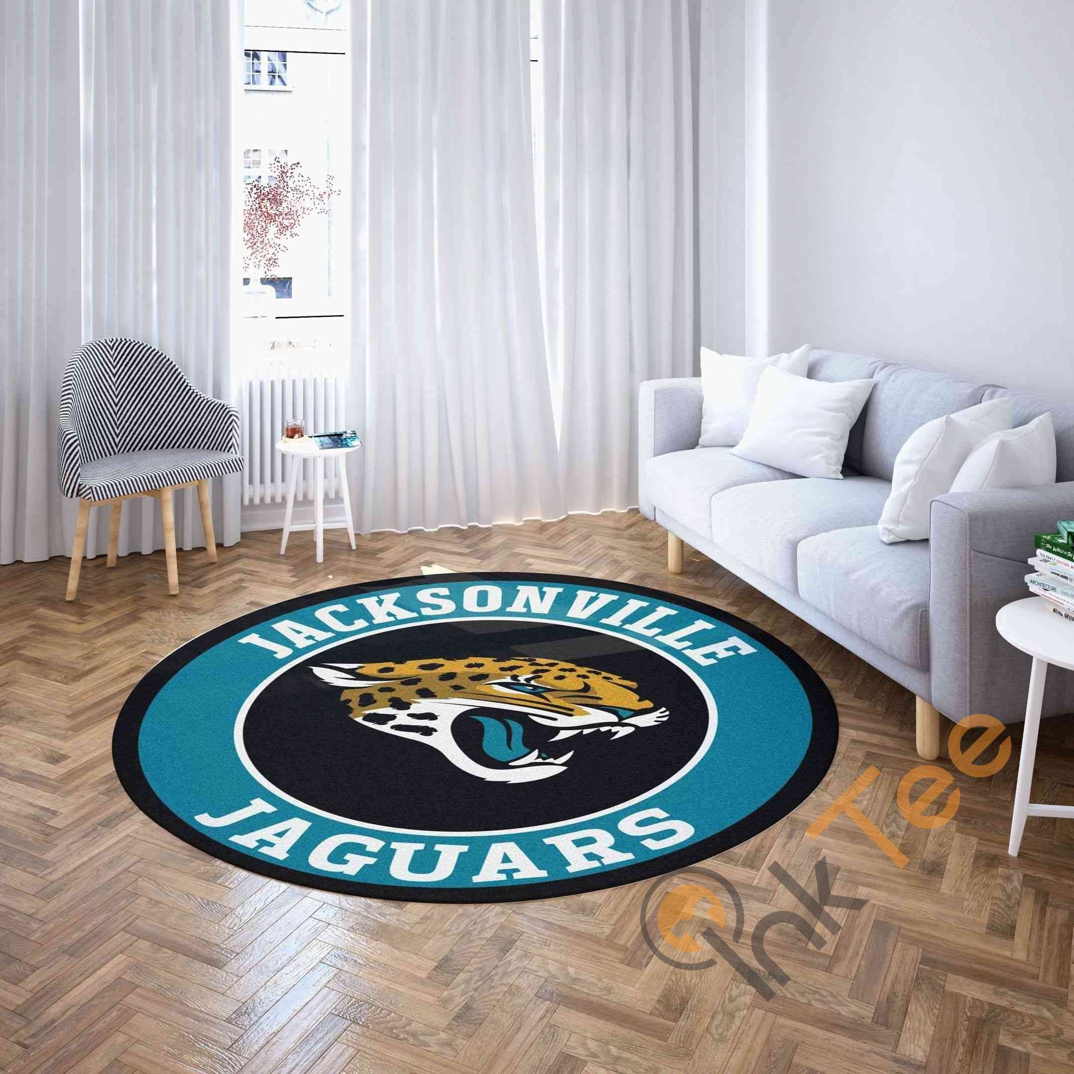 Jacksonville Jaguars Round Carpet Nfl Football Rug