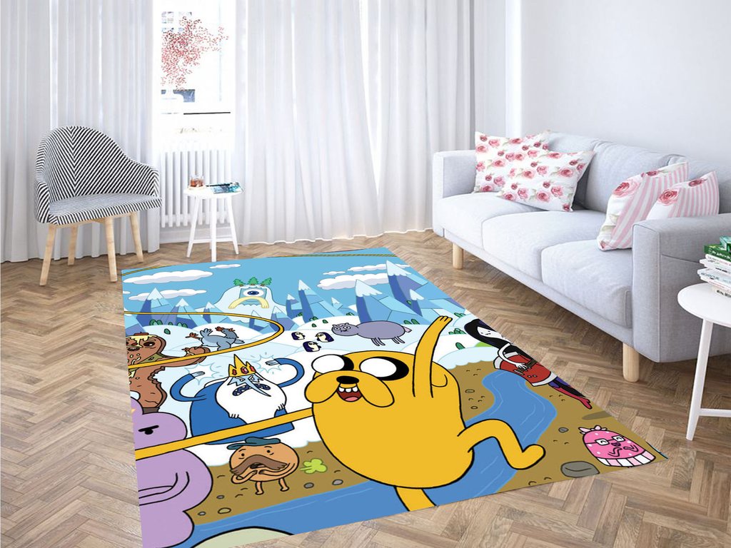 Jake And Another Character Adventure Time Living Room Modern Carpet Rug