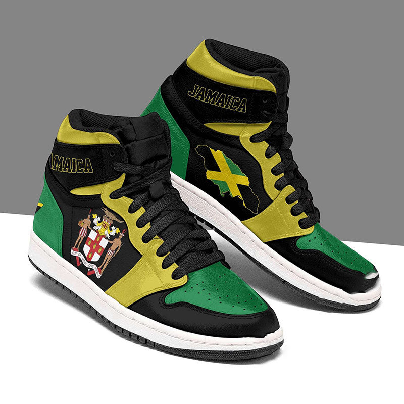 Jamaica Flag Personalized Custom Air Jordan Shoes 1 Jamaica Flag Personalized Custom Air Jordan Shoes
