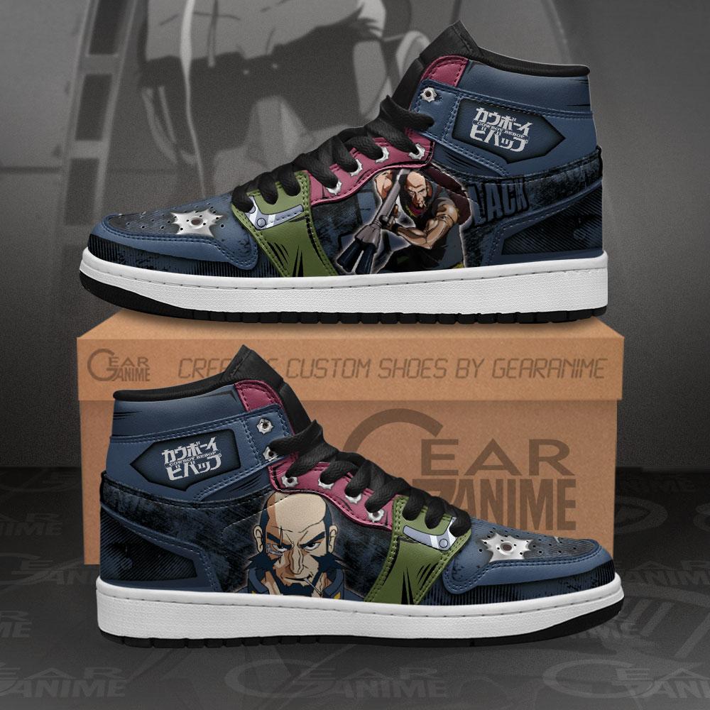 Jet Black Sneakers Cowboy Beebop Anime Air Jordan Shoes 16 Jet Black Sneakers Cowboy Beebop Anime Air Jordan Shoes