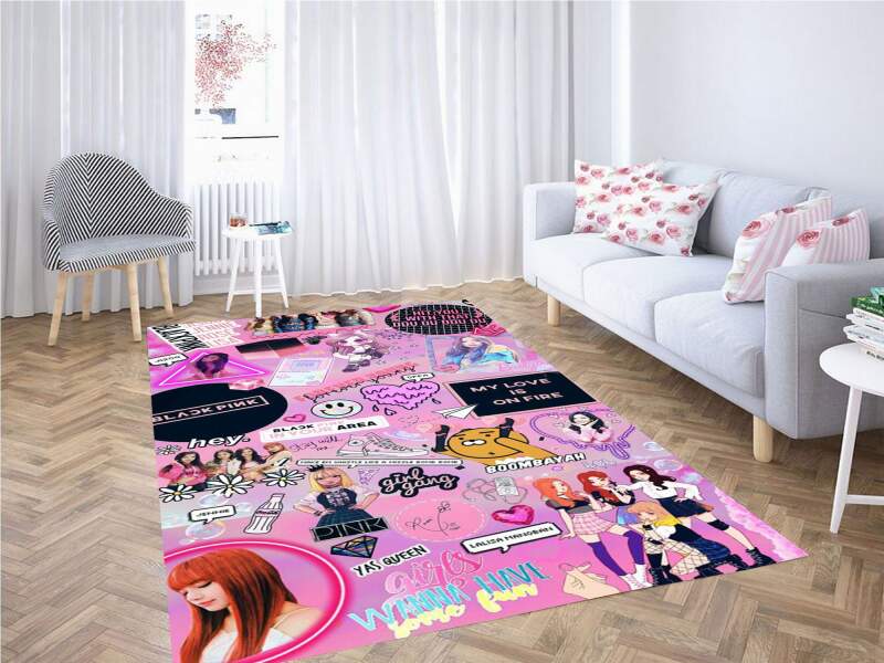 Jisso Black Pink Carpet Rug 3 Jisso Black Pink Carpet Rug
