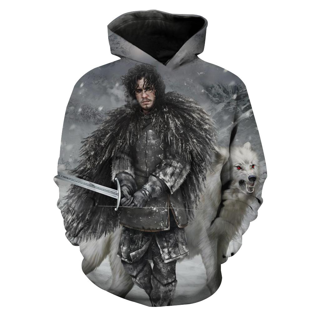 Jon Snow Jon Snow And Ghost Game Of Thrones Hoodie 3D