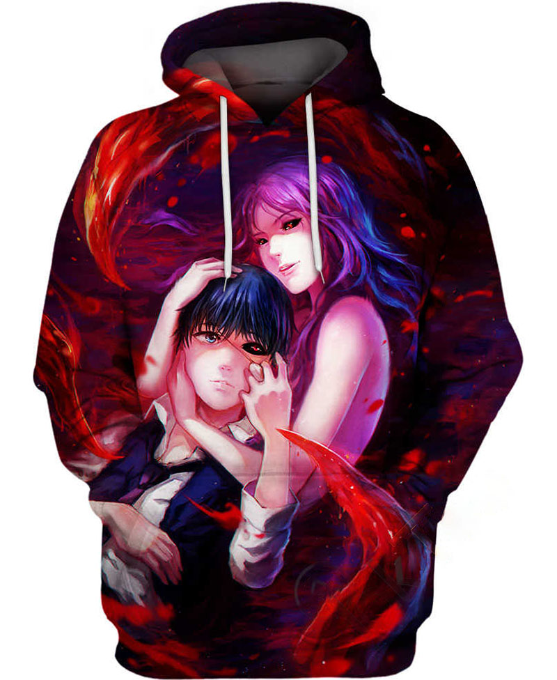 Kaneki And Rize Hoodie 3D 11 Kaneki And Rize Hoodie 3D