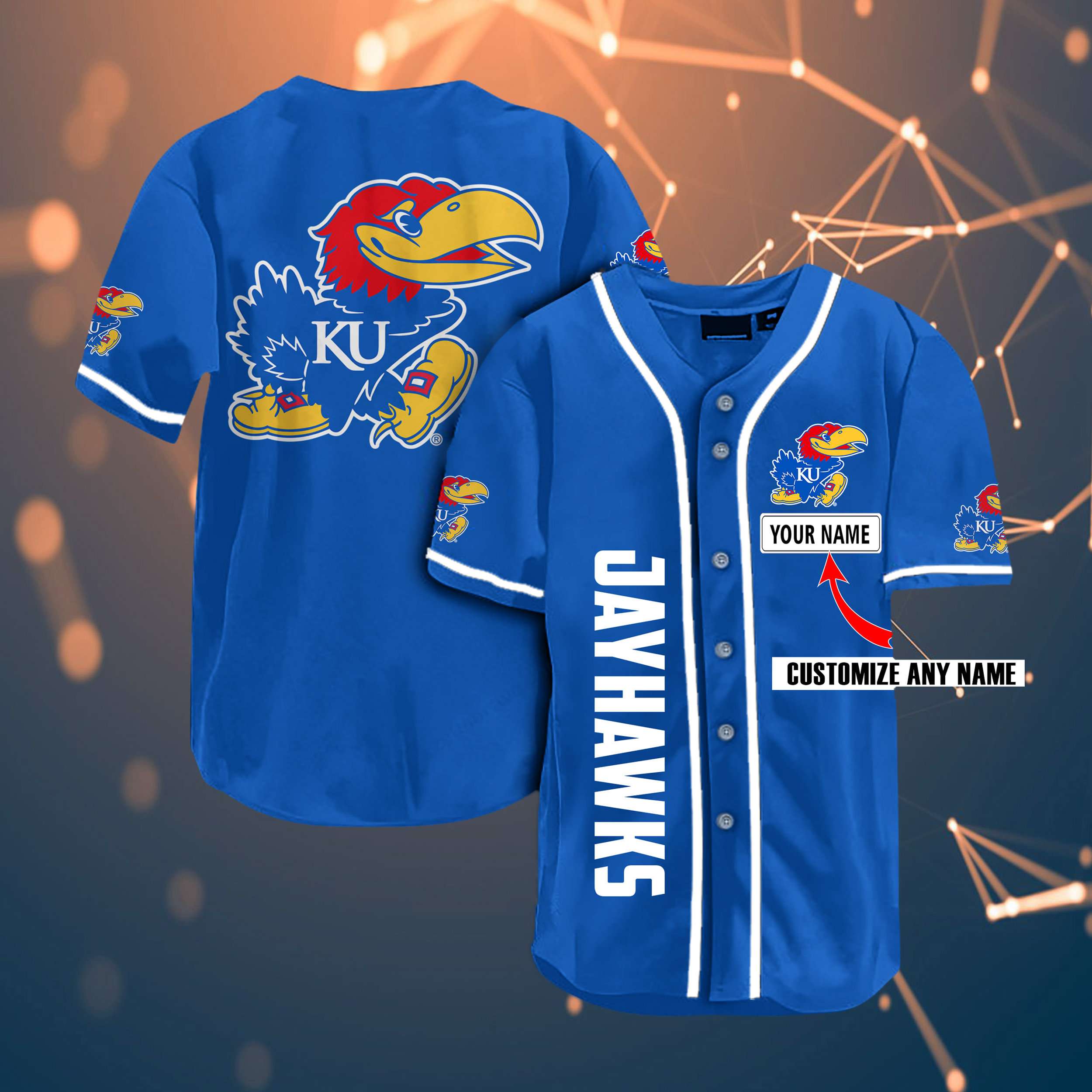Kansas Jayhawks Personalized Name Ncaa Fans Team 3d Customization Gifts Baseball Jersey 8 Kansas Jayhawks Personalized Name Ncaa Fans Team 3d Customization Gifts Baseball Jersey