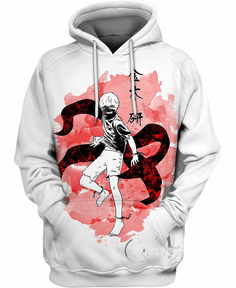 Ken Kaneki Hoodie 3D 11 Ken Kaneki Hoodie 3D