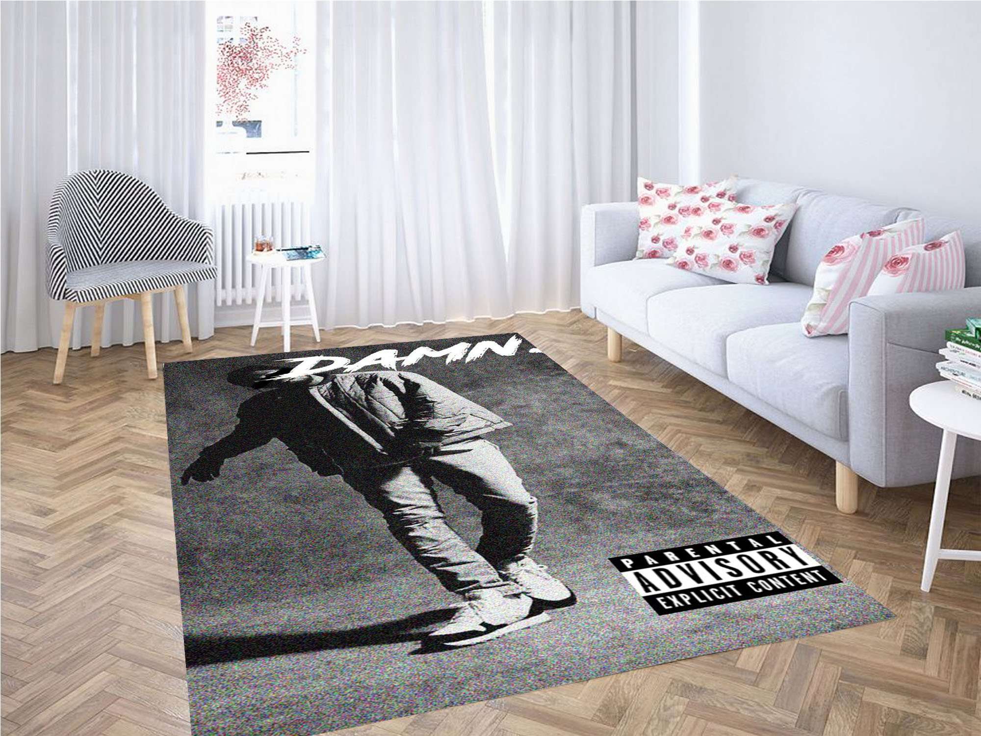 Kendrick Lamar Black White Carpet Rug 3 Kendrick Lamar Black White Carpet Rug