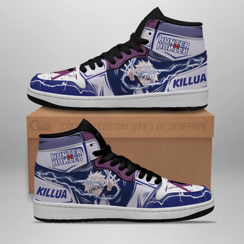 Killua Hunter X Hunter Sneakers Lightning Hxh Anime Air Jordan Shoes