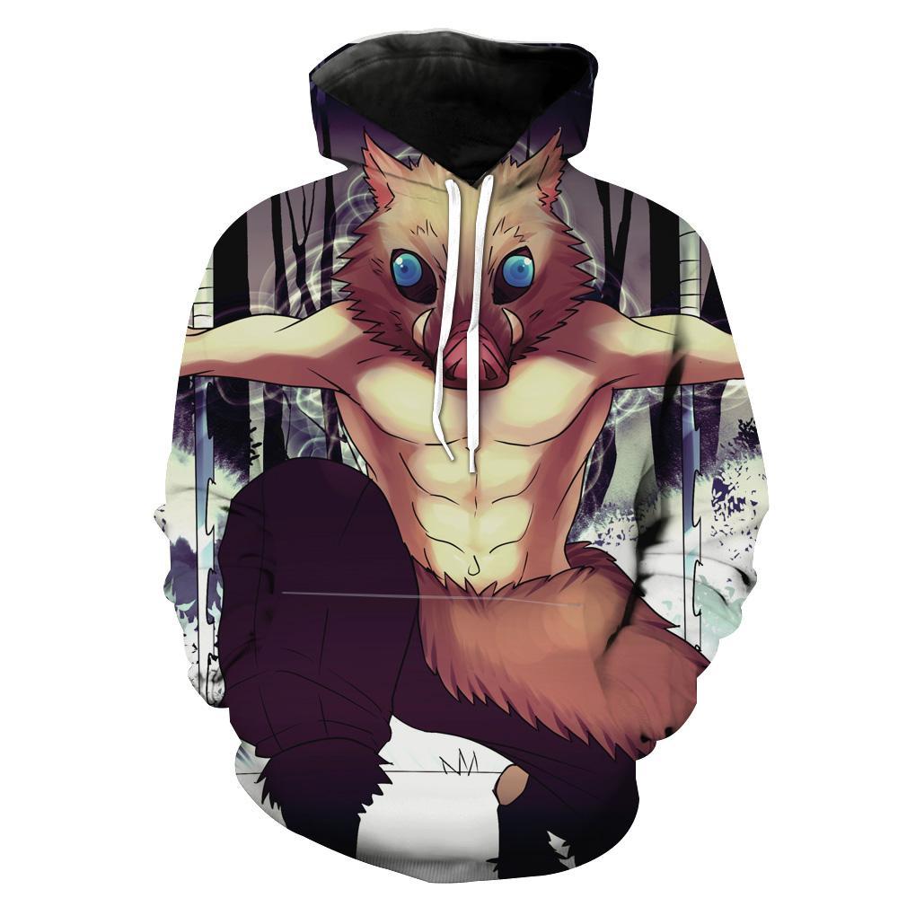 Kimetsu No Yaiba Inosuke Demon Slayer Hoodie 3D 1 Kimetsu No Yaiba Inosuke Demon Slayer Hoodie 3D