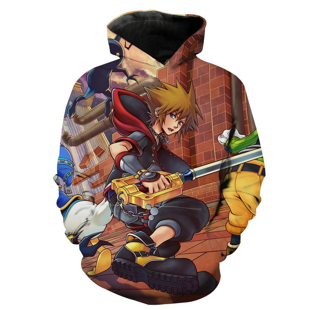 Kingdom Hearts Anime Anime Style Sora Hoodie 3D