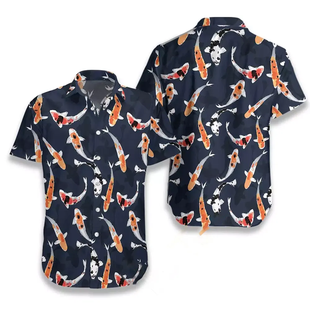Koi Fish Pattern Hawaiian shirts