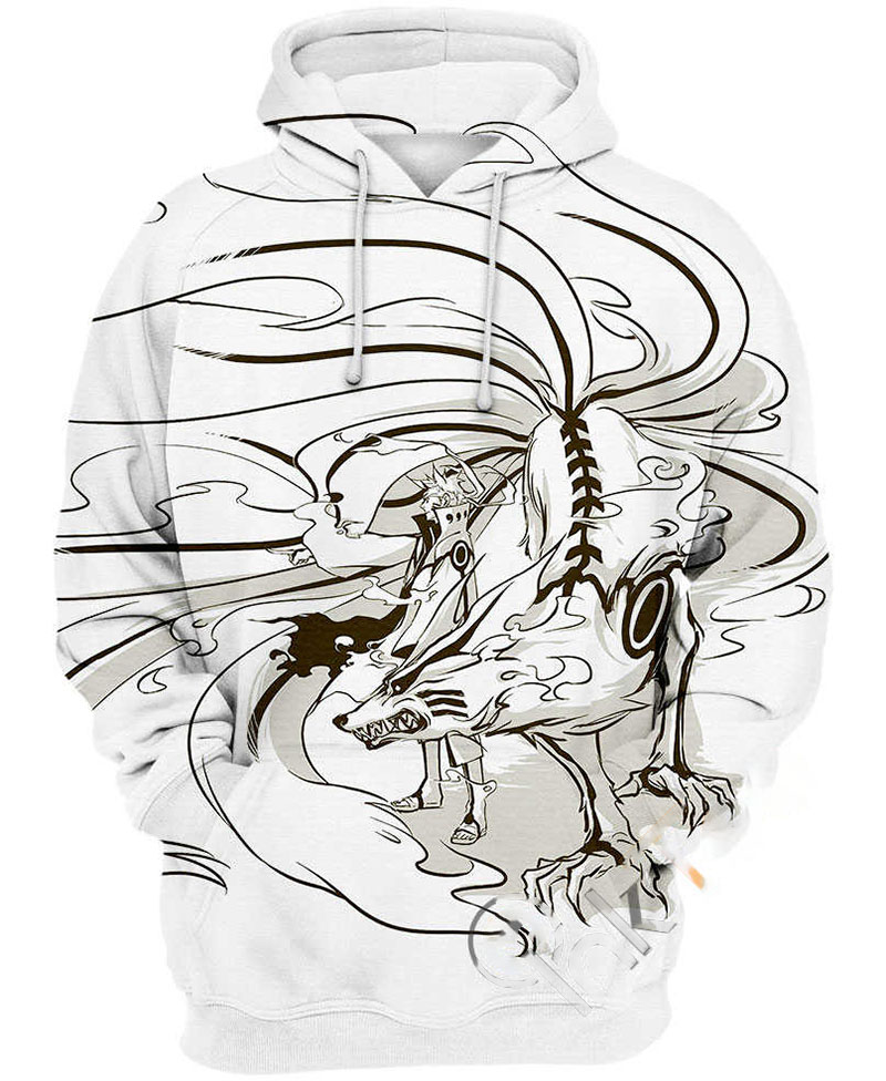 Kurama With Naruto Hoodie 3D 12 Kurama With Naruto Hoodie 3D