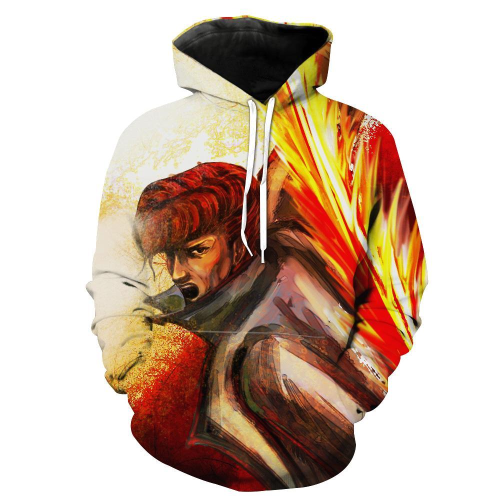 Kuwabara Yu Yu Hakusho Anime Hoodie 3D 2 Kuwabara Yu Yu Hakusho Anime Hoodie 3D