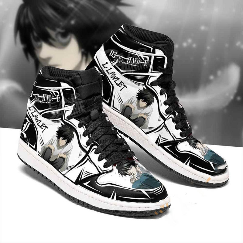 L. Lawliet Custom Death Note Sneakers Anime Air Jordan Shoes