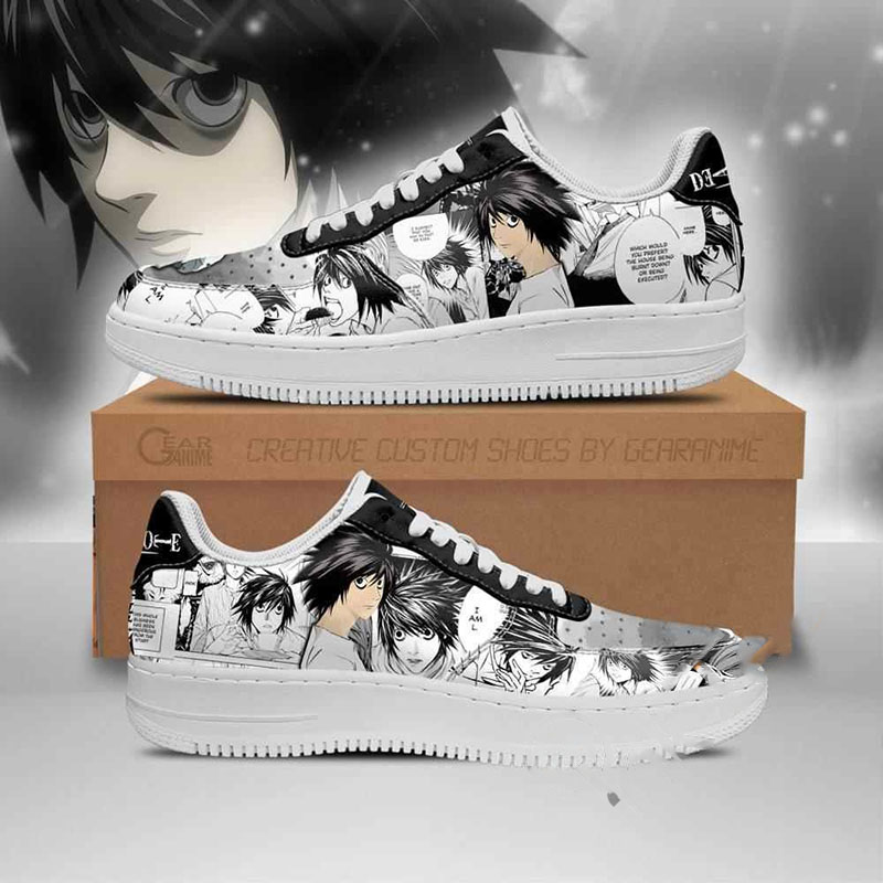 L Lawliet Death Note Anime Nike Air Force Shoes