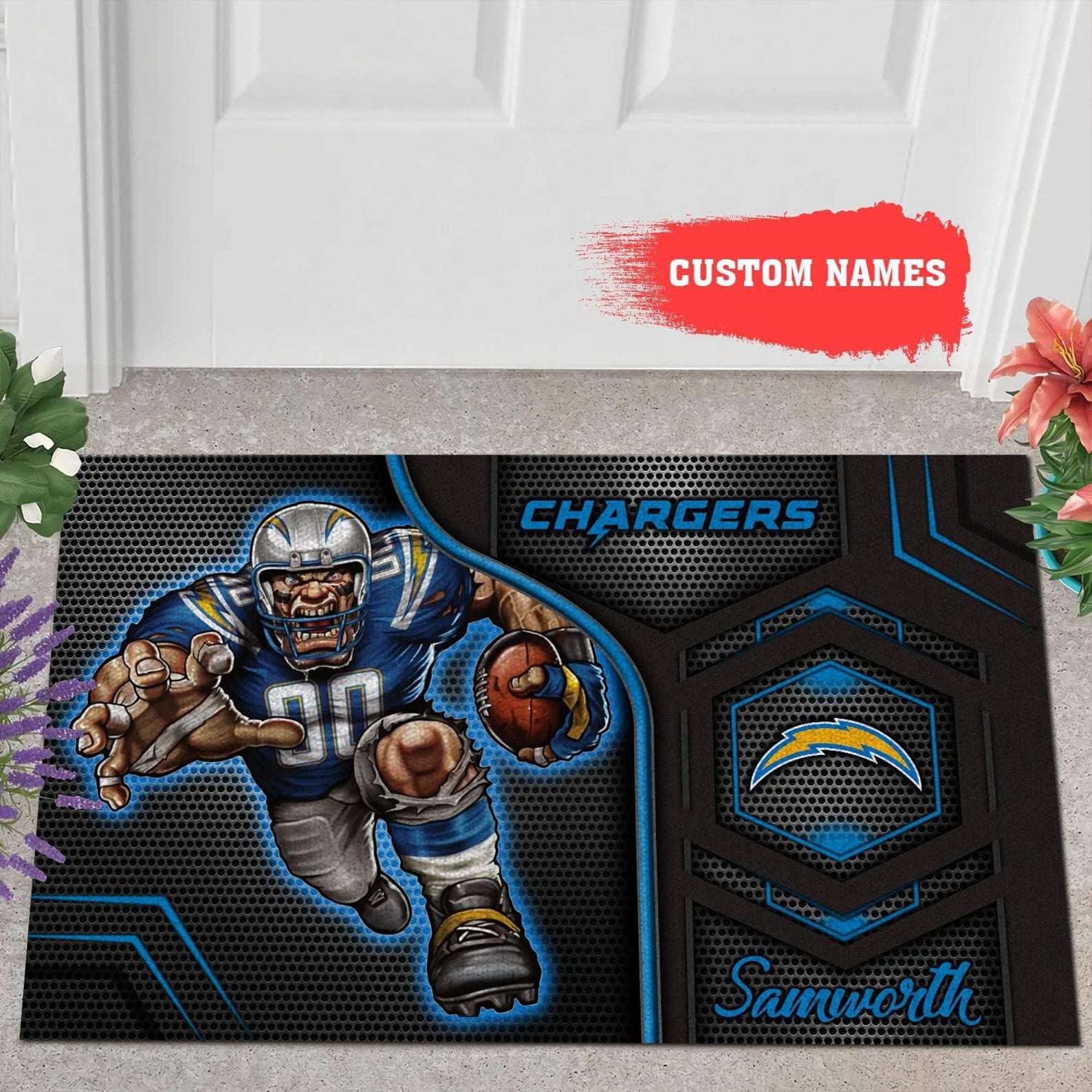 La Chargers Welcome Mat Doormat