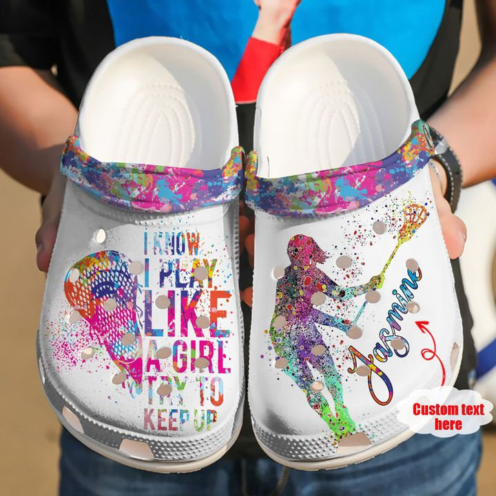Lacrosse Personalized Try To Keep Up Crocs Clog Shoes 6 Lacrosse Personalized Try To Keep Up Crocs Clog Shoes