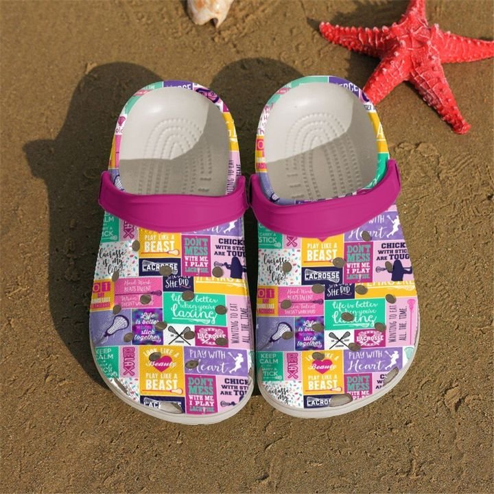 Lacrosse Play With Heart Crocs Clog Shoes