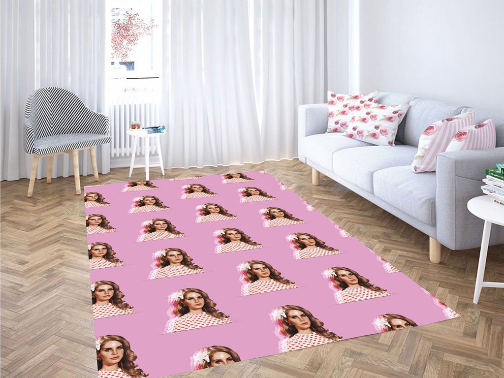 Lana Del Rey Pink Living Room Rug