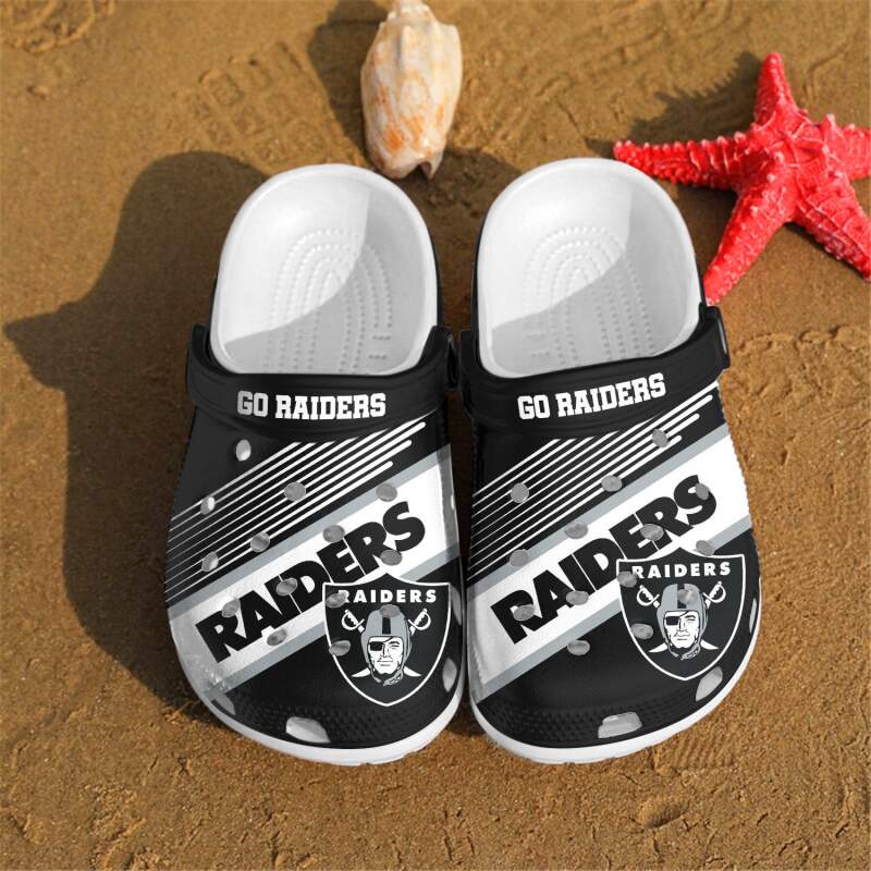 Las Vegas Go Raiders Custom For NFL Fans Crocs Clog Shoes