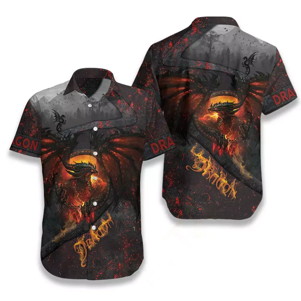 Lava Dragon 3D Hawaiian shirts