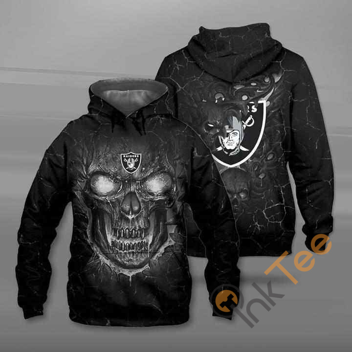 Lava Skull Oakland Raiders Nfl Fan Hoodie 3d
