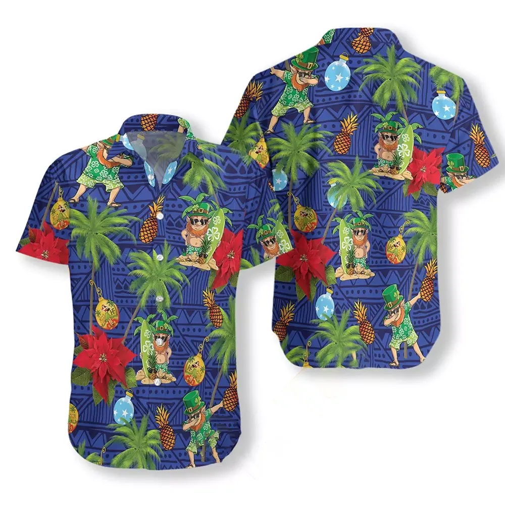 Leprechaun Surfing Hawaiian shirts