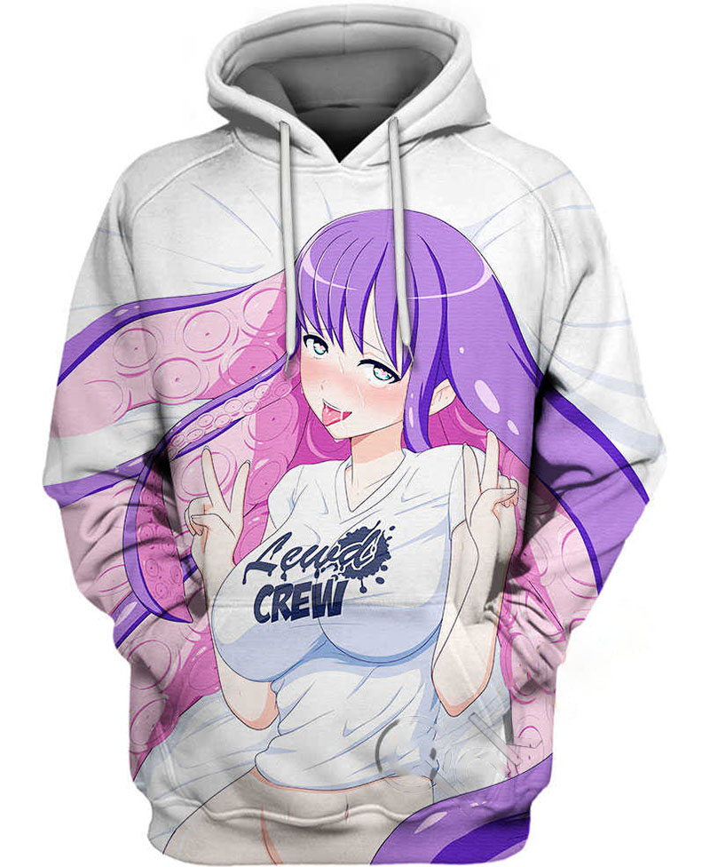 Lewd Crew Hentai Hq Ahegao Hoodie 3D