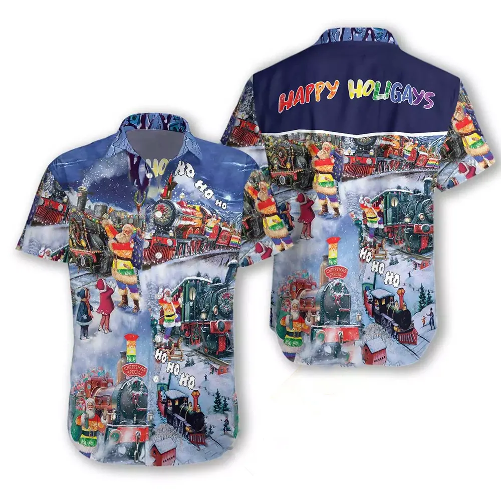 Lgbt Ho Ho Ho Happy Holigays Hawaiian shirts 3 Lgbt Ho Ho Ho Happy Holigays Hawaiian shirts