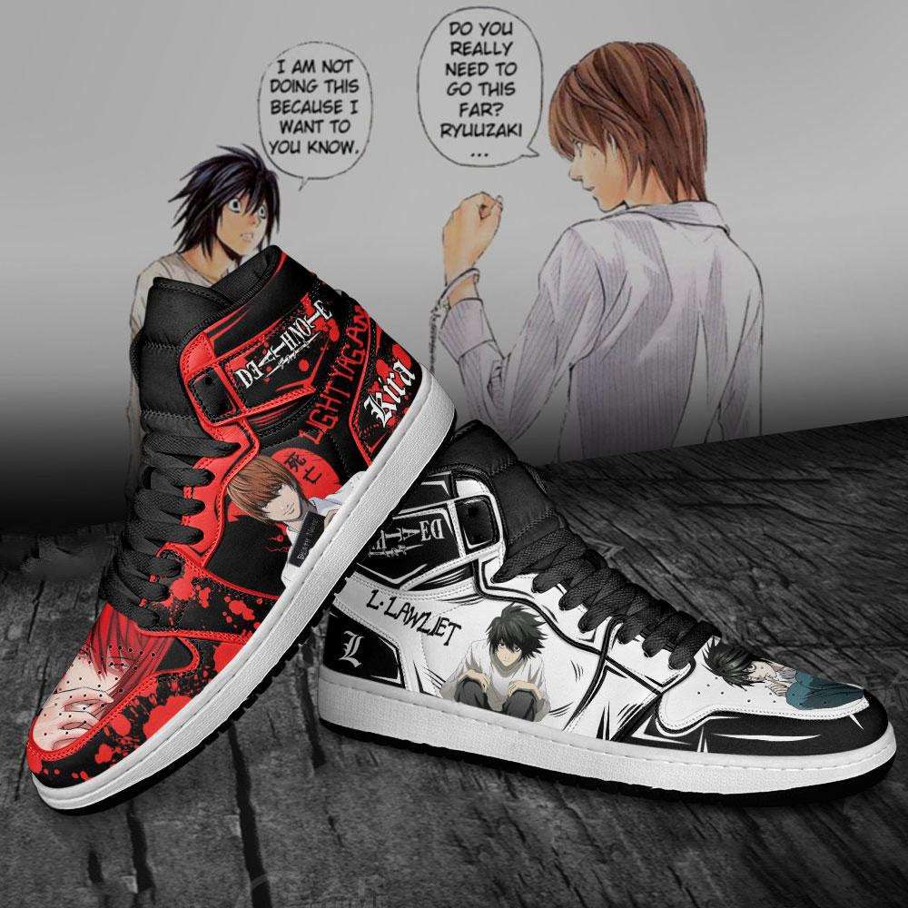 Light Yagami And L Lawliet Death Note Anime Air Jordan Shoes