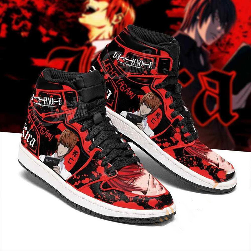 Light Yagami Red Custom Death Note Sneakers Anime Air Jordan Shoes