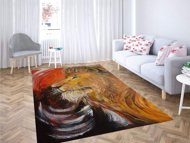 Lion Painting Carpet Rug