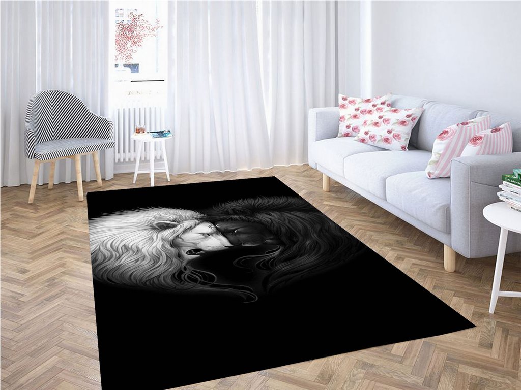 Lion White Black Wallpaper Living Room Modern Carpet Rug 8 Lion White Black Wallpaper Living Room Modern Carpet Rug