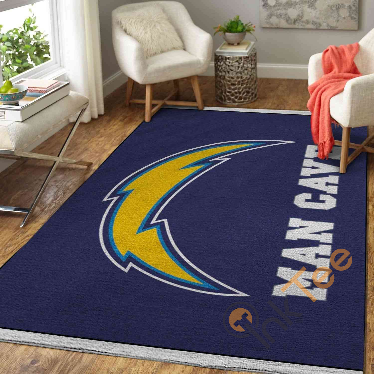 Los Angeles Chargers Logo Man Cave Area Rug 4 Los Angeles Chargers Logo Man Cave Area Rug