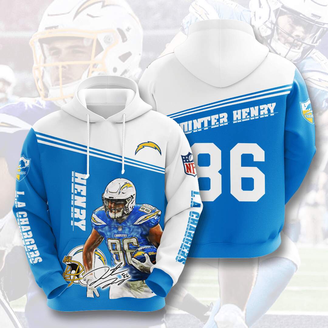 Los Angeles Chargers Custom Hoodie 3D 5 Los Angeles Chargers Custom Hoodie 3D