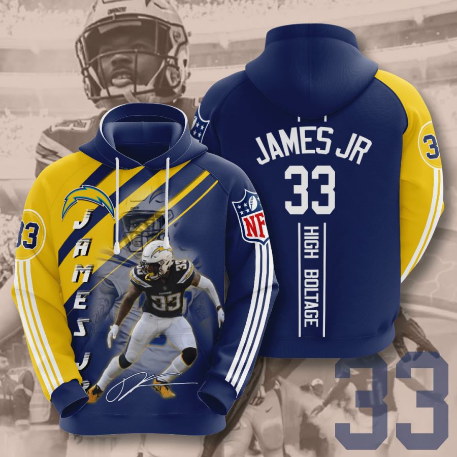 Los Angeles Chargers Custom Hoodie 3D 6 Los Angeles Chargers Custom Hoodie 3D