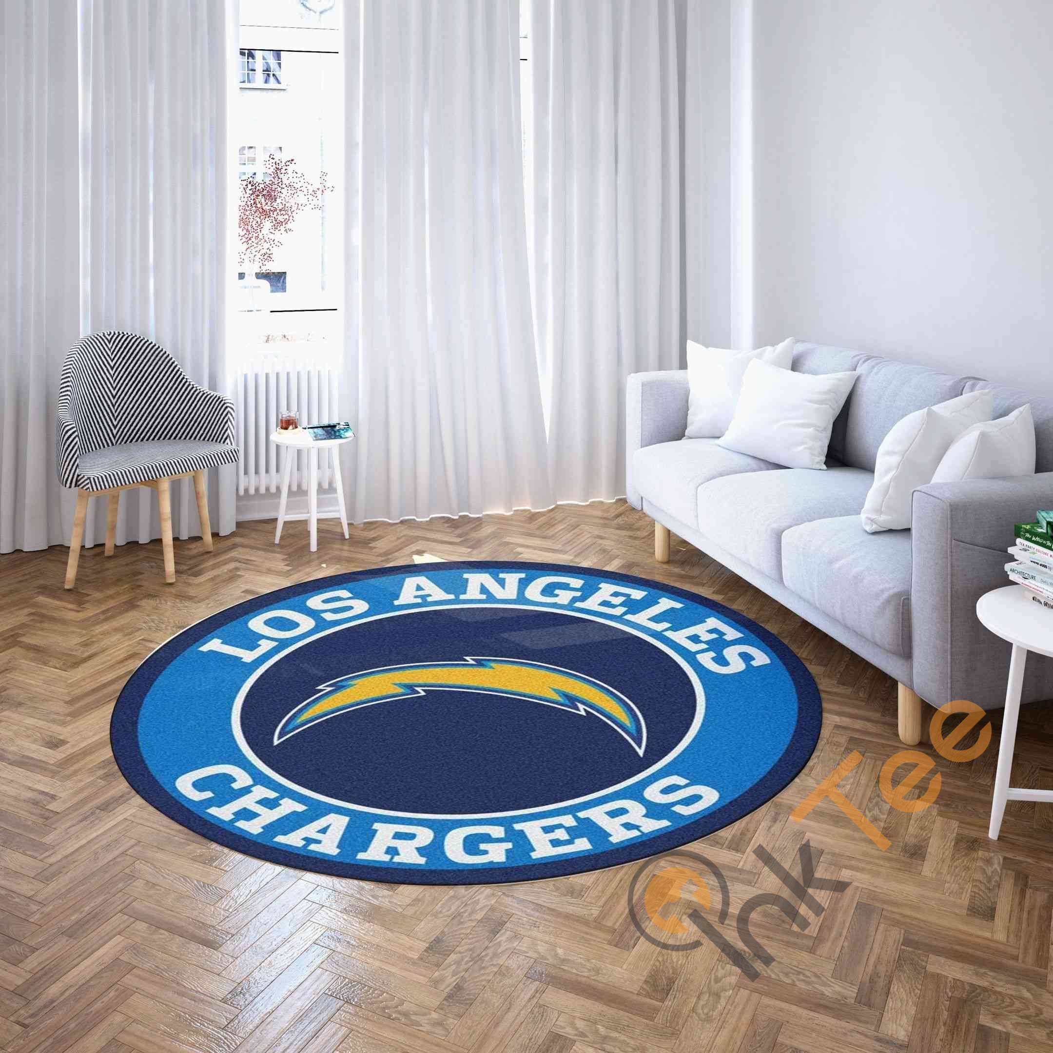 Los Angeles Chargers Round Carpet Nfl Football Rug