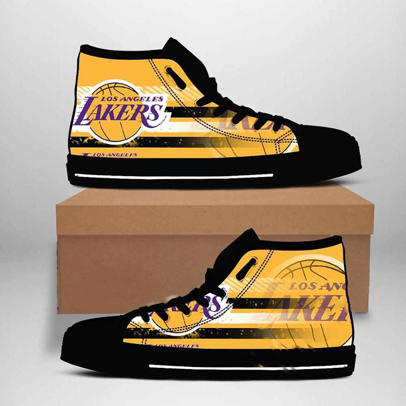 Los Angeles Lakers Nba Basketball High Top Shoes