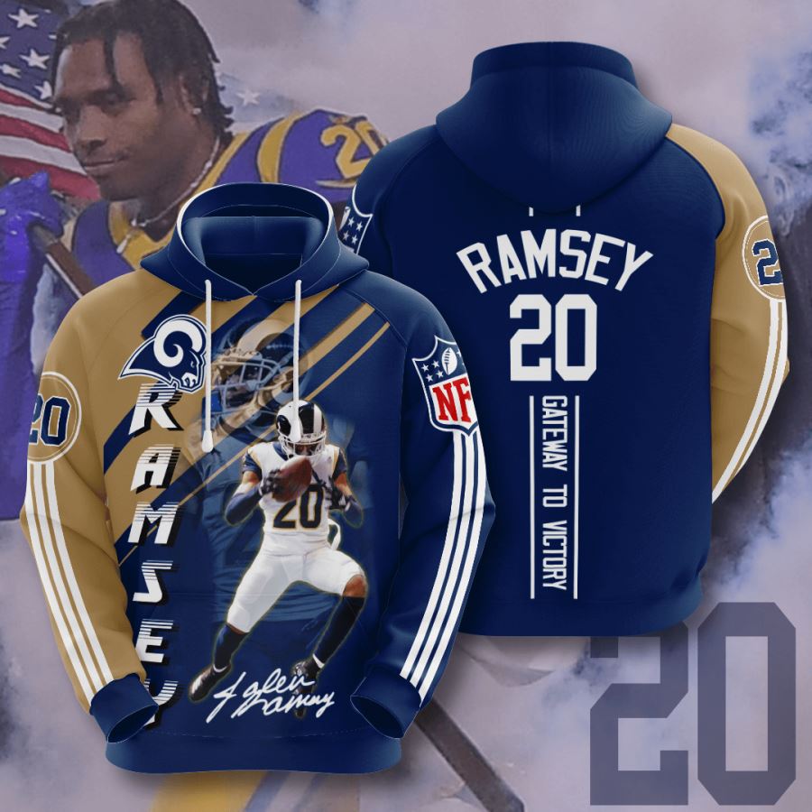 Los Angeles Rams Custom Hoodie 3D 1 Los Angeles Rams Custom Hoodie 3D