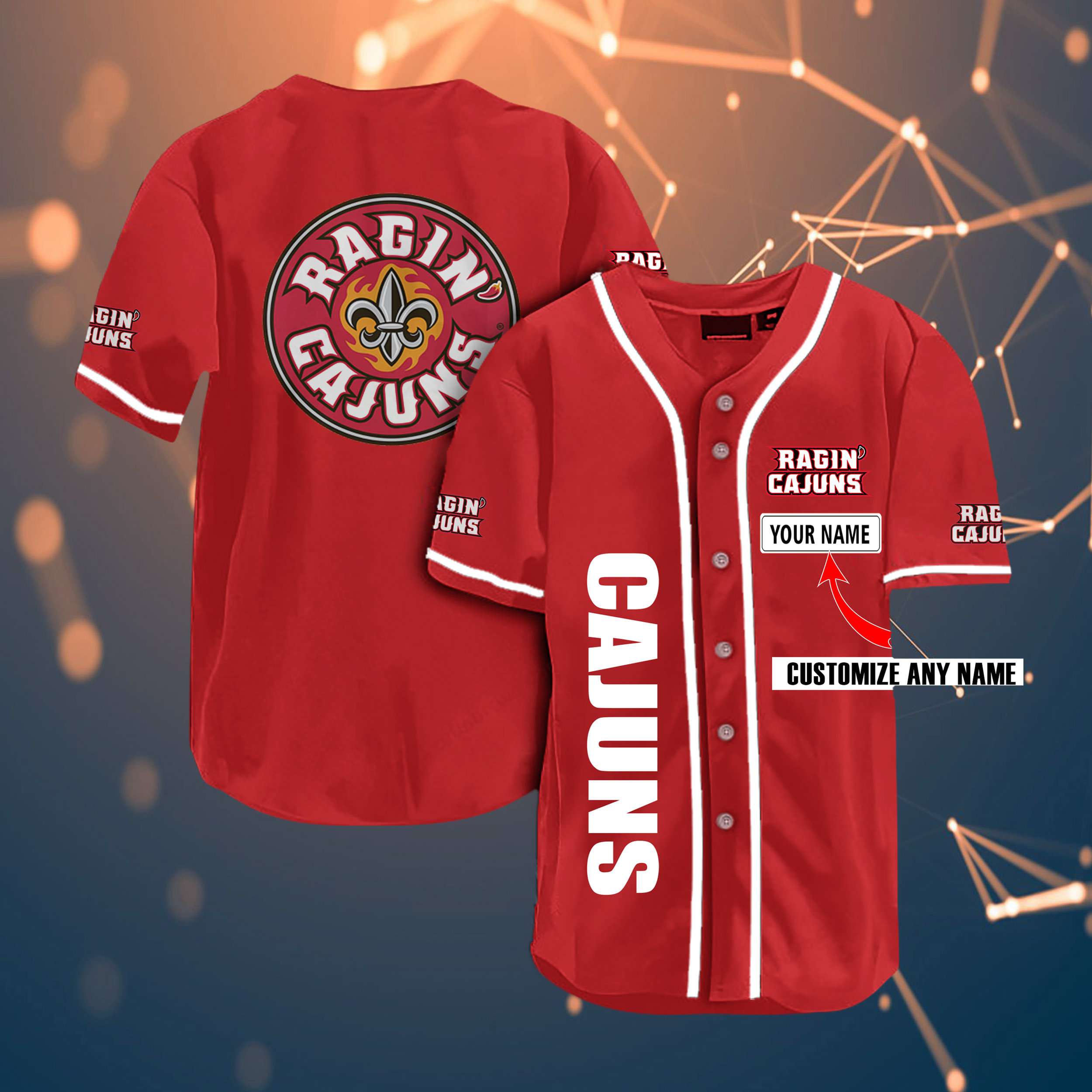 Louisiana Ragin' Cajuns Personalized Name ' Fans Team Ncaa 3d Customization Gifts Baseball Jersey 6 Louisiana Ragin’ Cajuns Personalized Name ‘ Fans Team Ncaa 3d Customization Gifts Baseball Jersey