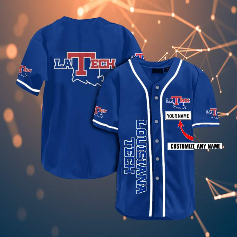 Louisiana Tech Bulldogs Personalized Name Fans Team Ncaa 3d Customization Gifts Baseball Jersey