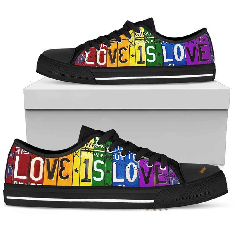 Love Is Love Colorful Background Low Top Shoes
